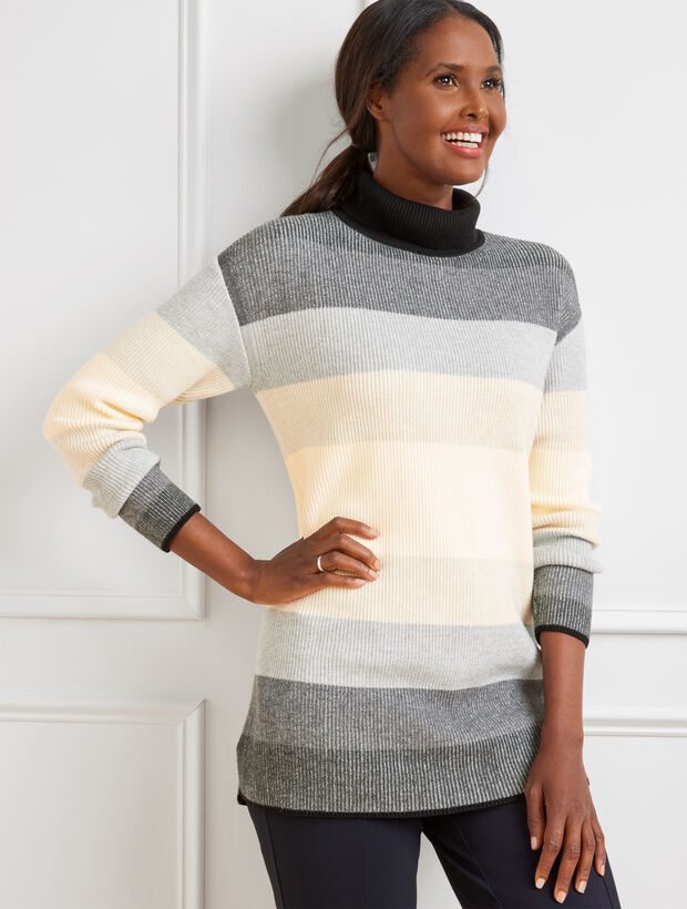 Turtleneck Sweater - Ombré Stripe