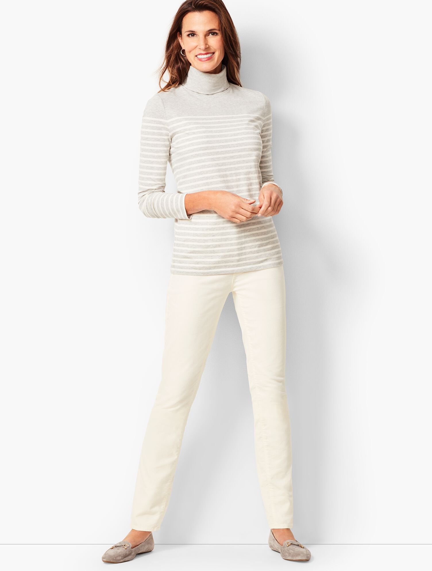 High-Rise Straight-Leg Velveteen Pant - Solid
