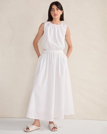 Organic Cotton Poplin Maxi Skirt