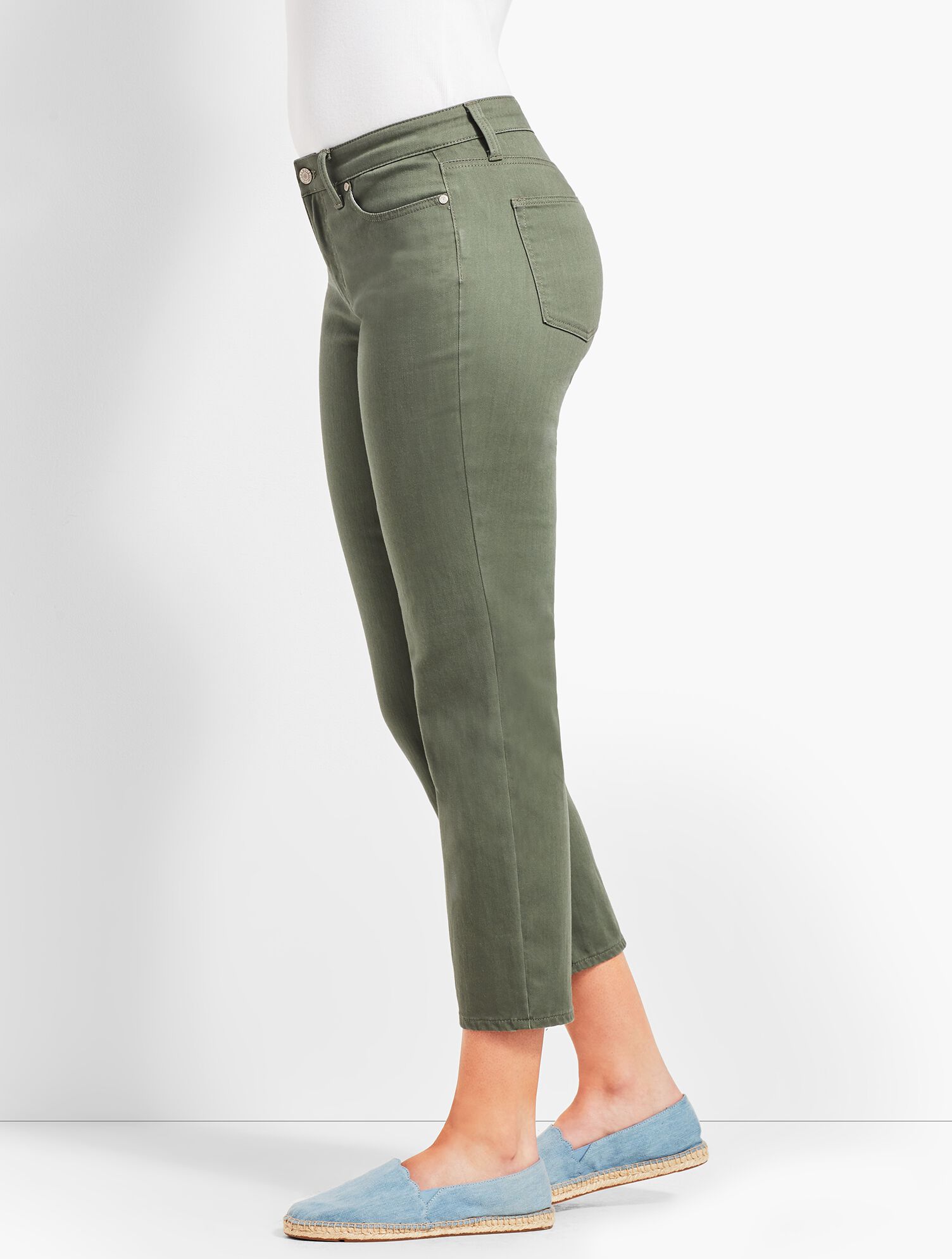 Colored Denim Straight Leg Crop - Curvy Fit