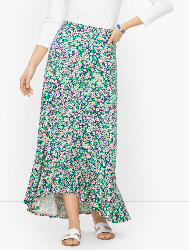 High-Low Flounce Skirt Ditsy Floral Talbots