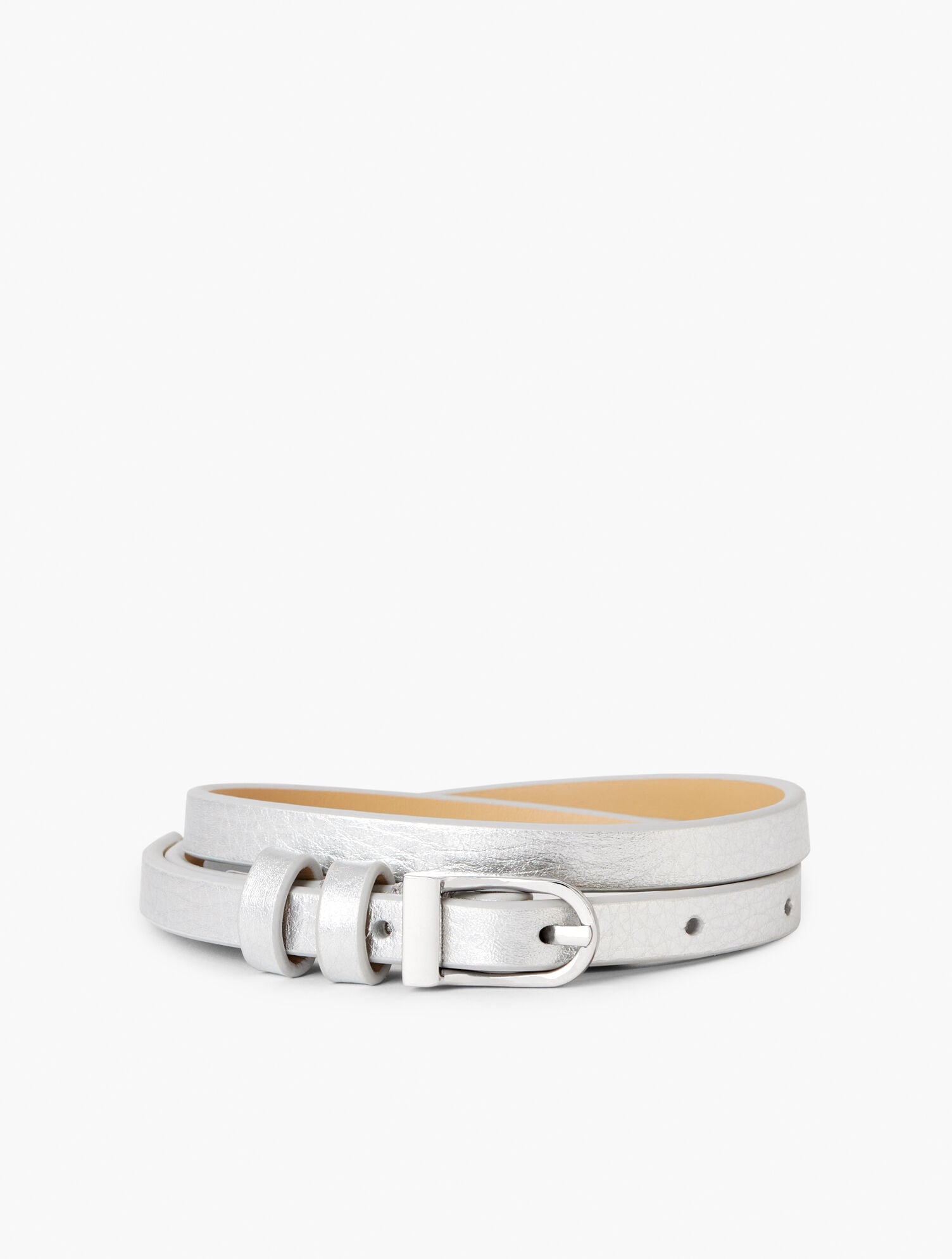 Slim Metallic Leather Belt | Talbots display picture 3