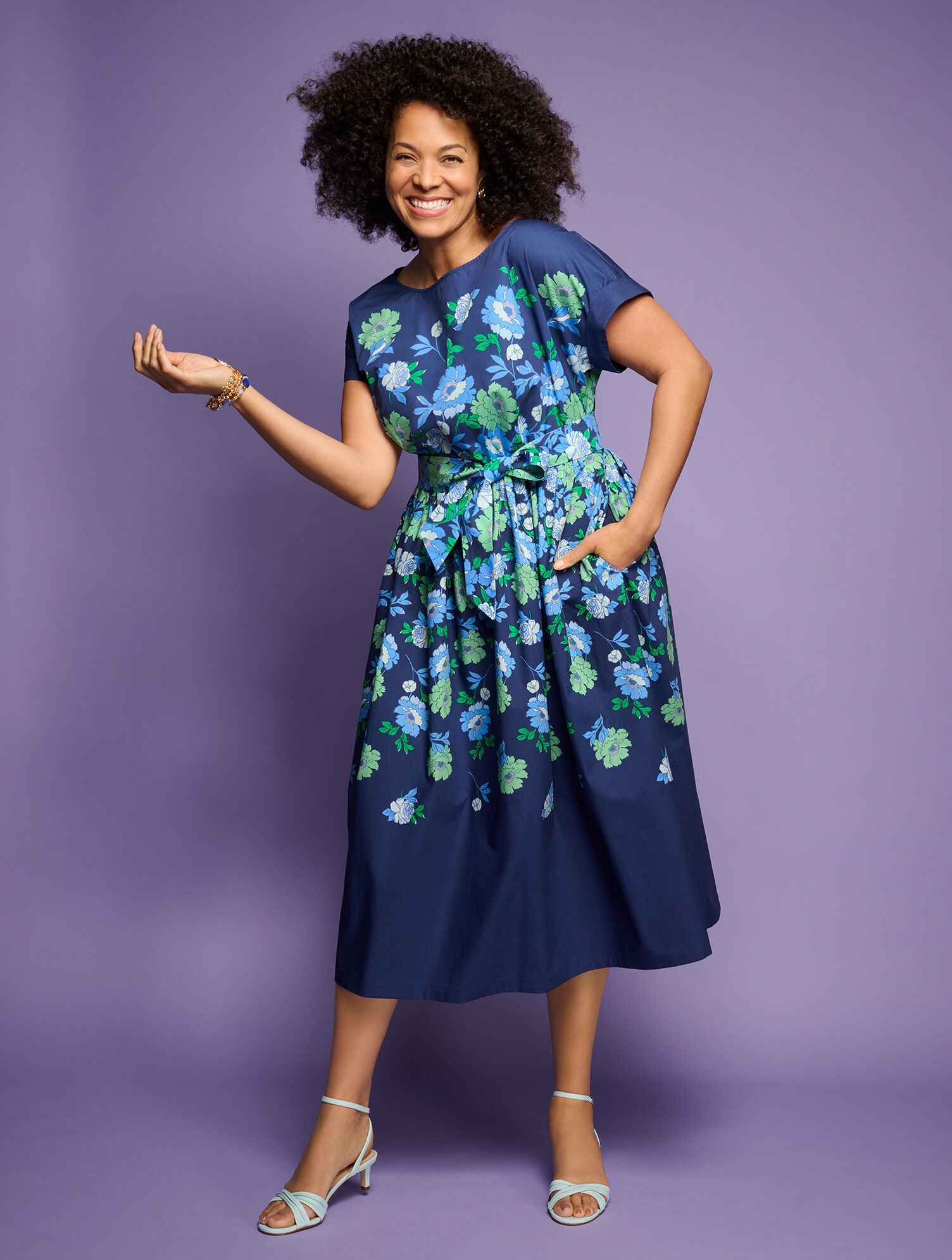 Modern Poplin Dress - Bold Floral | Talbots