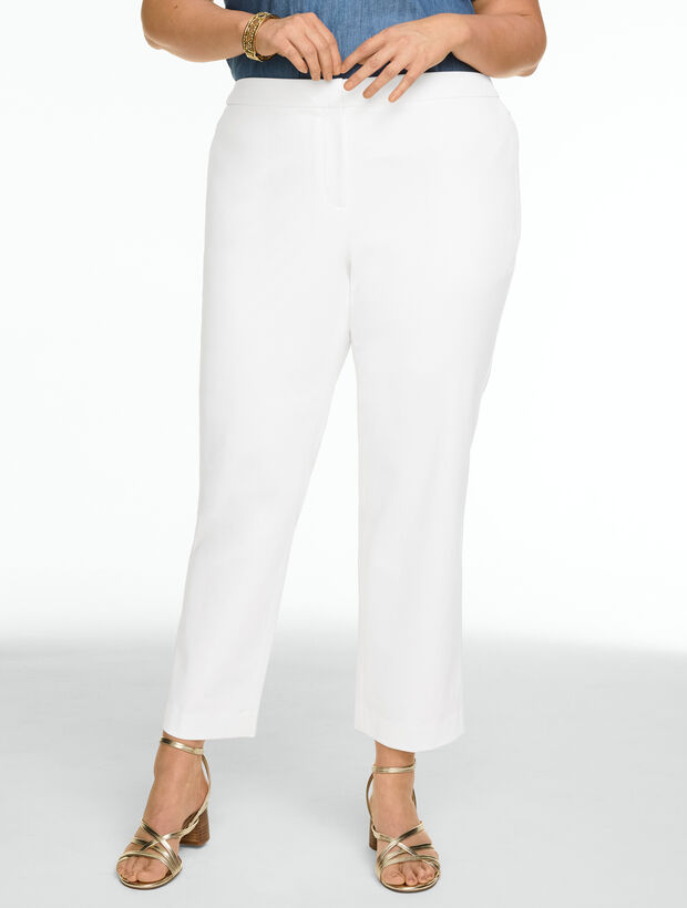 Straight Ankle Cotton Bi-Stretch Pants