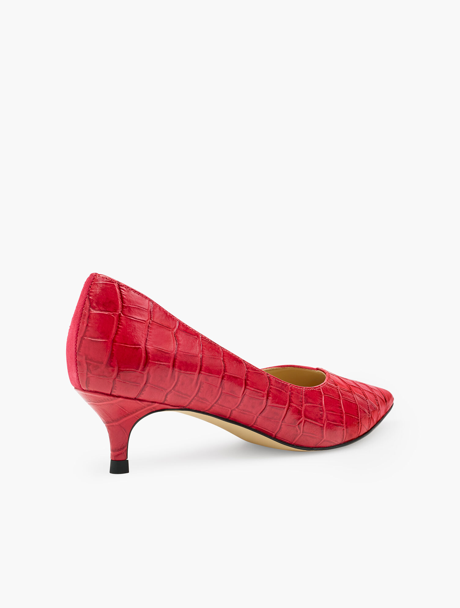 Sylvie Kitten Heel Pumps - Croc Embossed