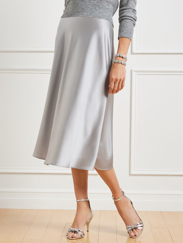 Satin Midi Slip Skirt