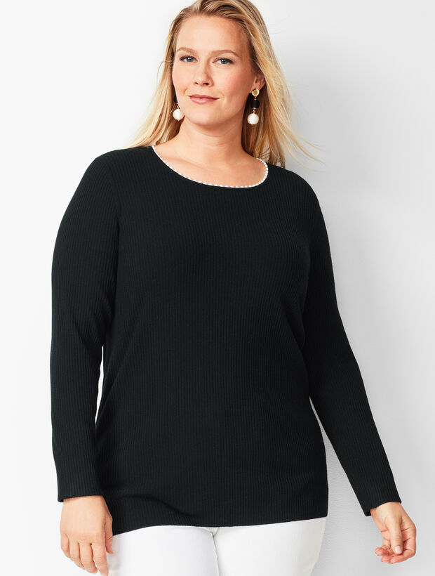 Tipped Ribbed Sweater