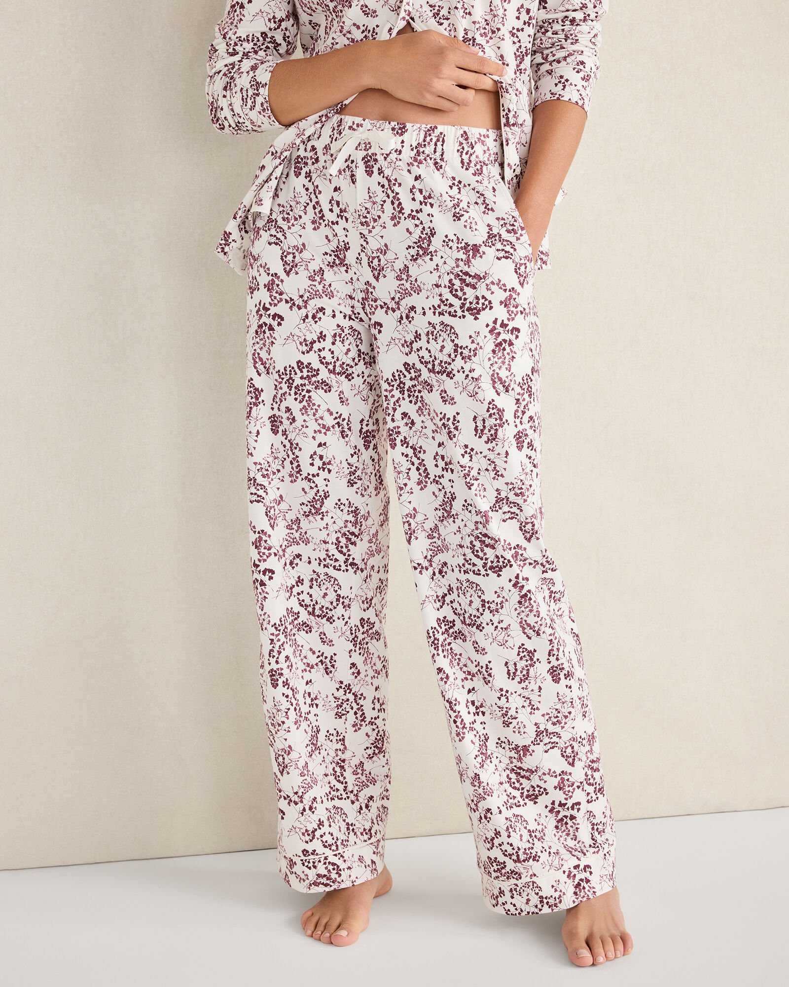 Organic Cotton Jersey Blushing Blooms Pajama Pants
