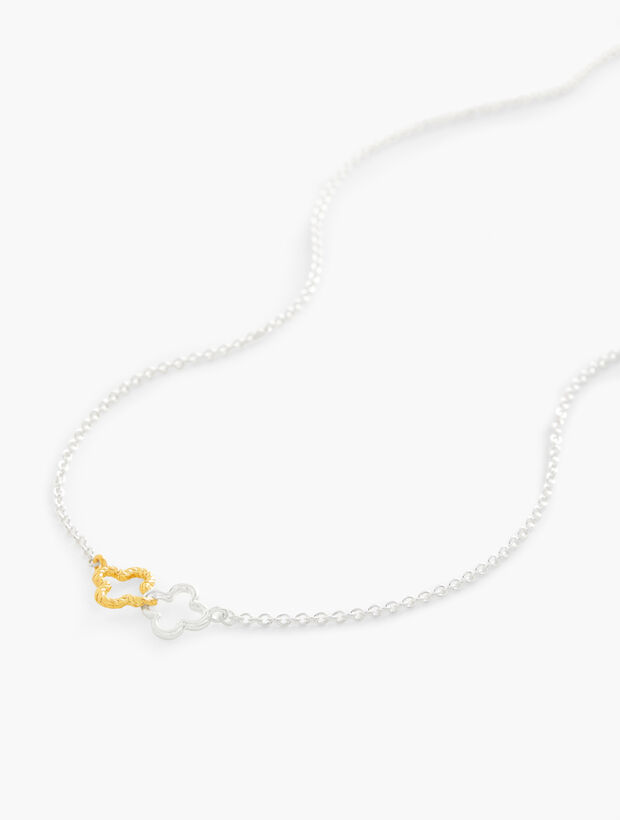 Talbots Sterling Silver Two-Tone Clover Pendant Necklace | CoolSprings  Galleria