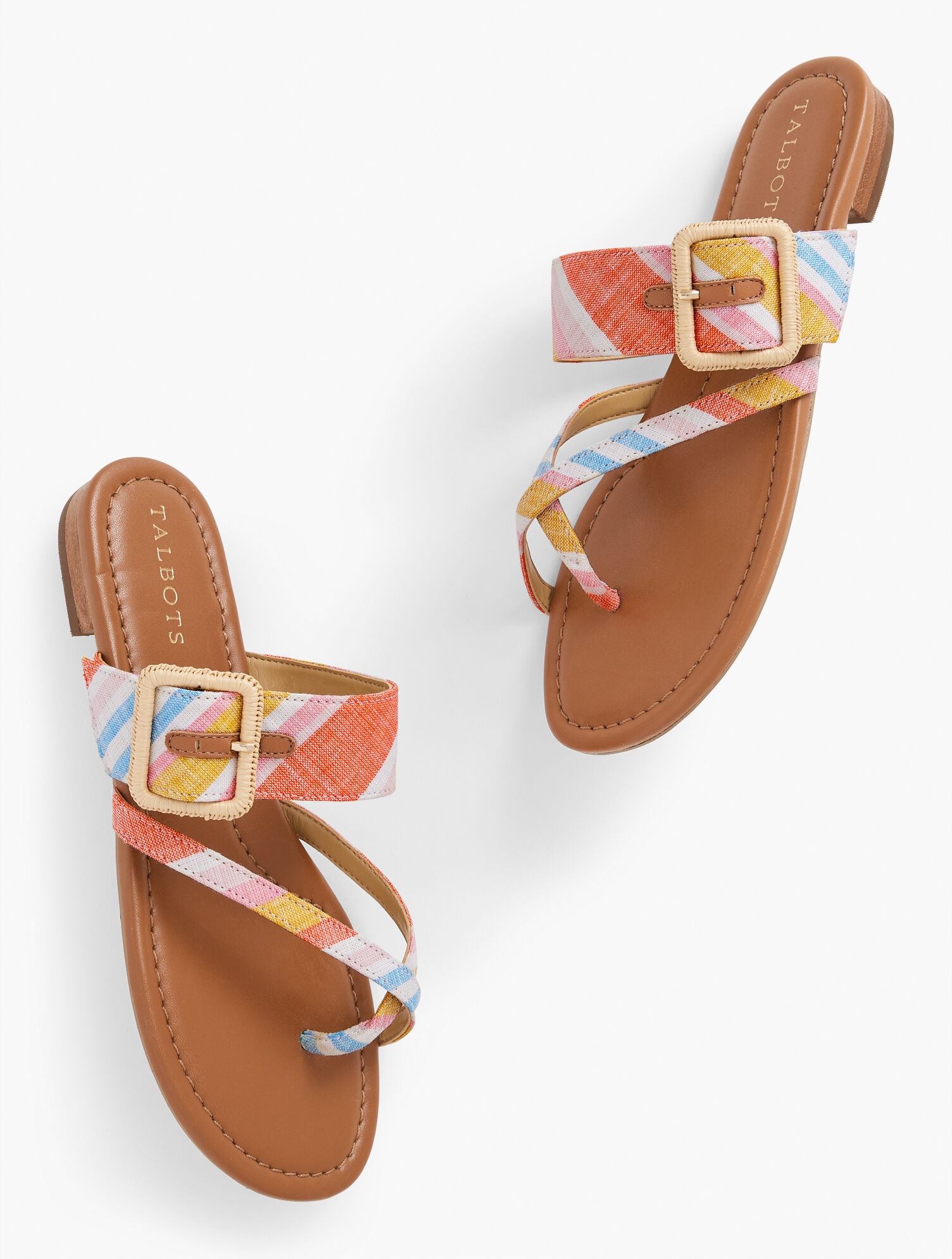 Keri Stitched-Bow Sandals - Denim