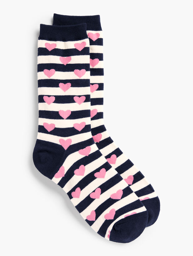 Stripes &amp; Hearts Trouser Socks