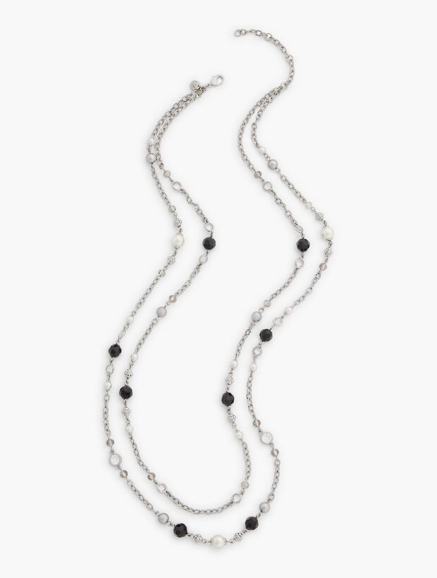 Black & Silver Layered Necklace | Talbots display picture 1