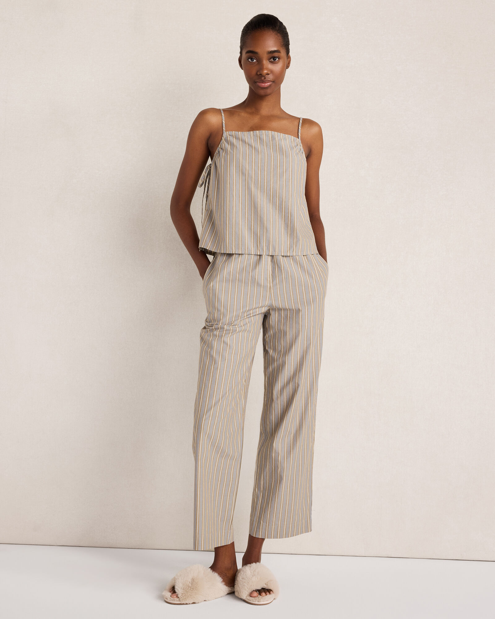 Organic Cotton Poplin Striped Pants