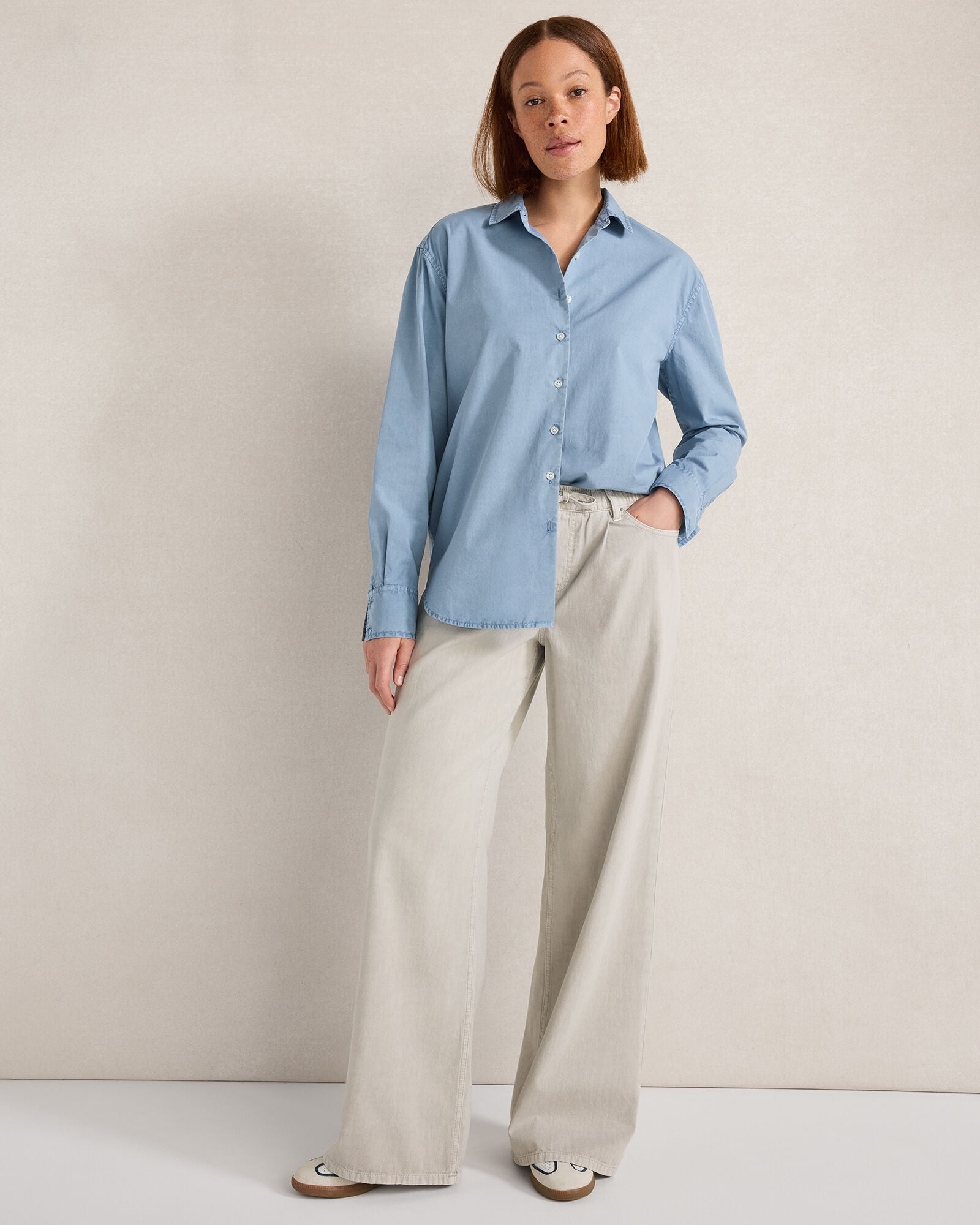 The Daily Shirt in Garment-Dyed Organic Cotton Poplin | Haven Well