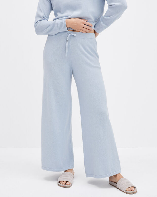 College Gray Cashmere Wide Leg Pants