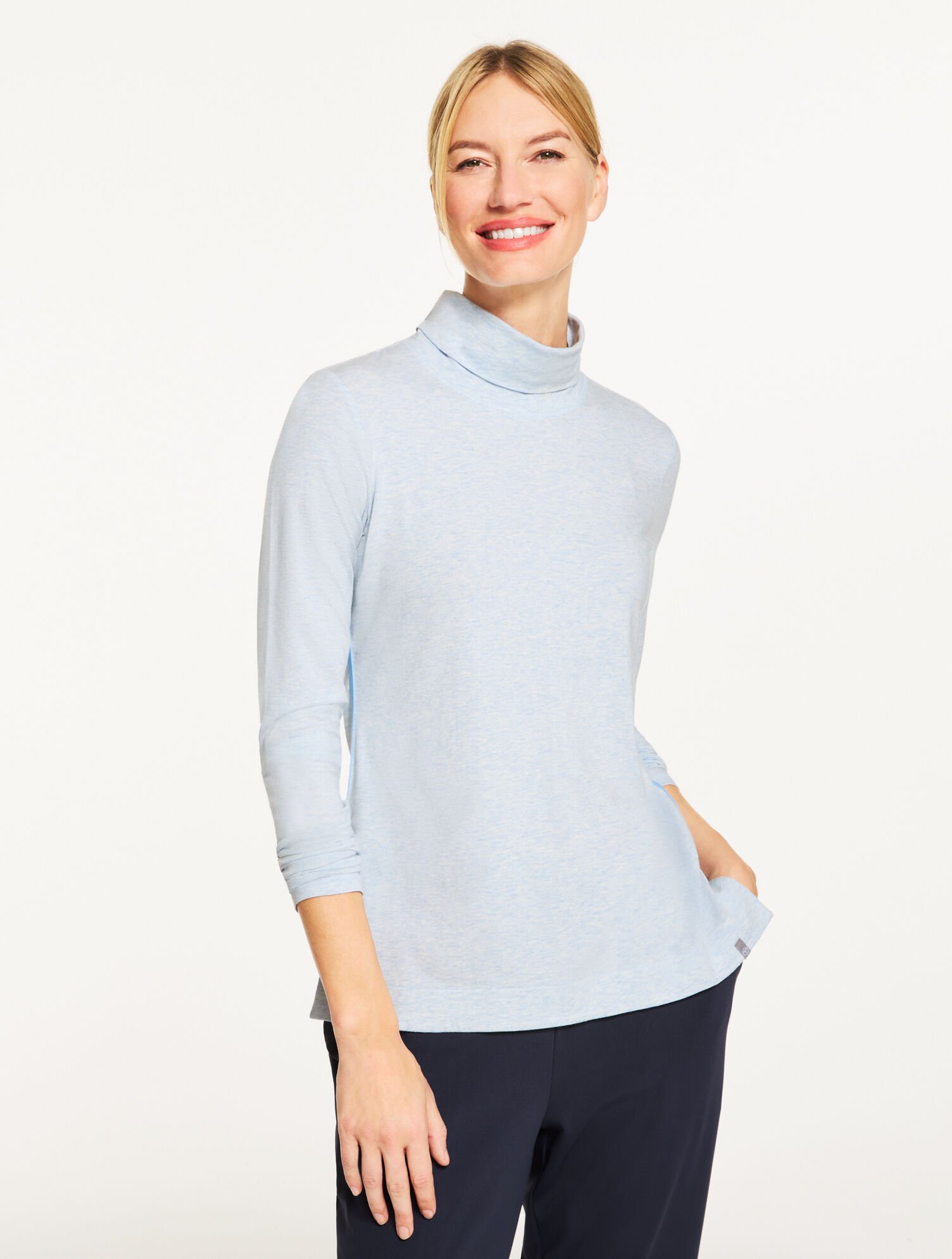 Supersoft Jersey Turtleneck Tee - Contrast