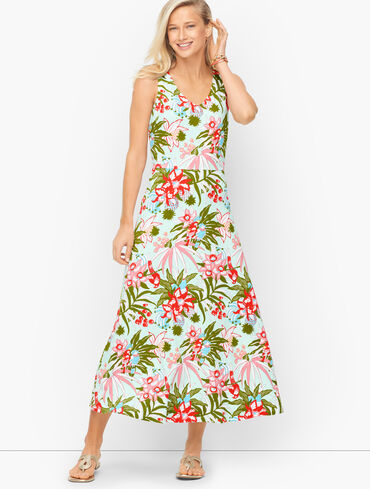 Jersey Maxi Dress - Tropical Floral