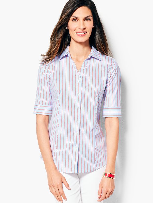 The Perfect Elbow-Sleeve Shirt - Double-Stripe