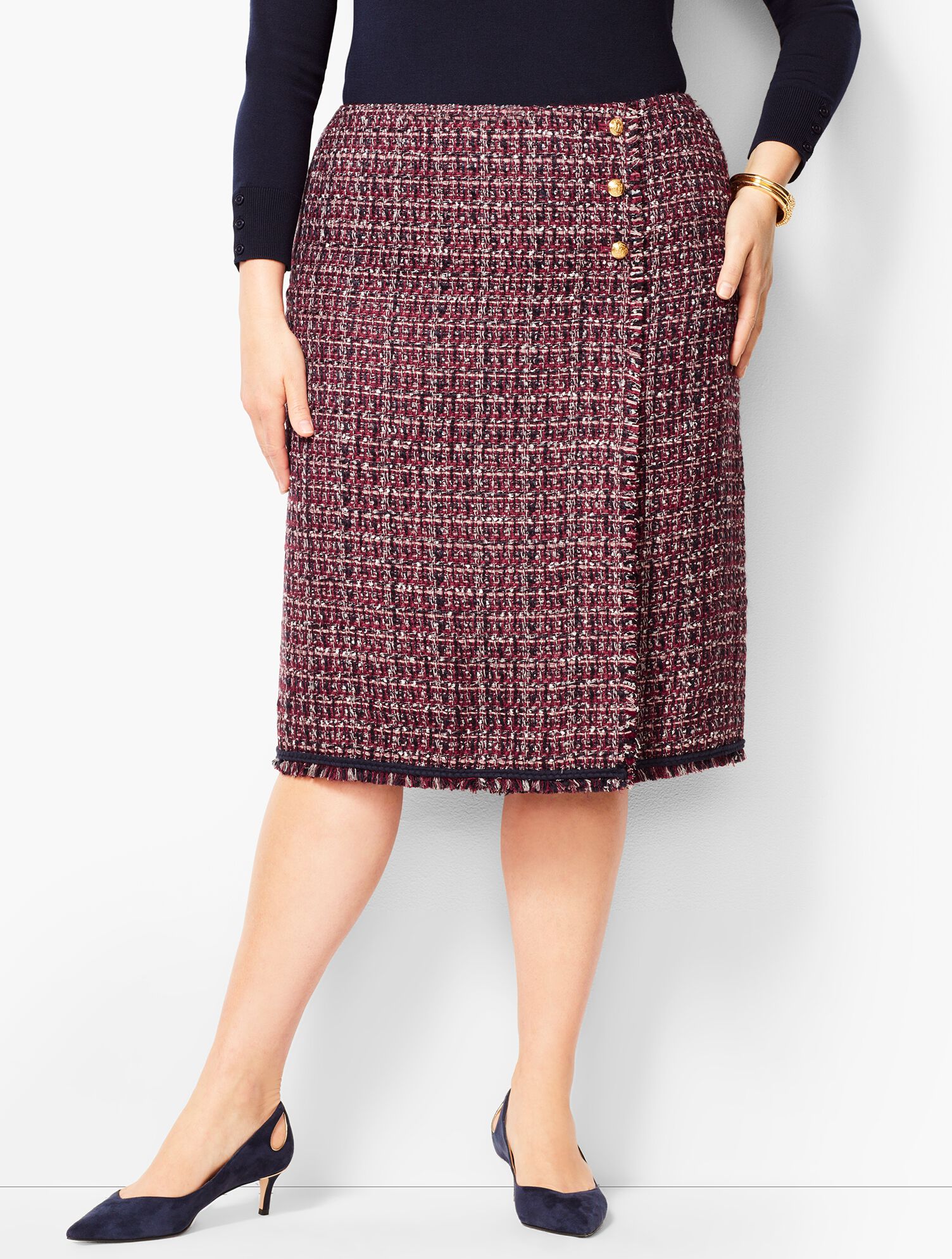 laubeblanc Mix tweed Pencil skirt スカート　M 再入荷】Mix tweed Pencil skirt – L'AUBE BLANC