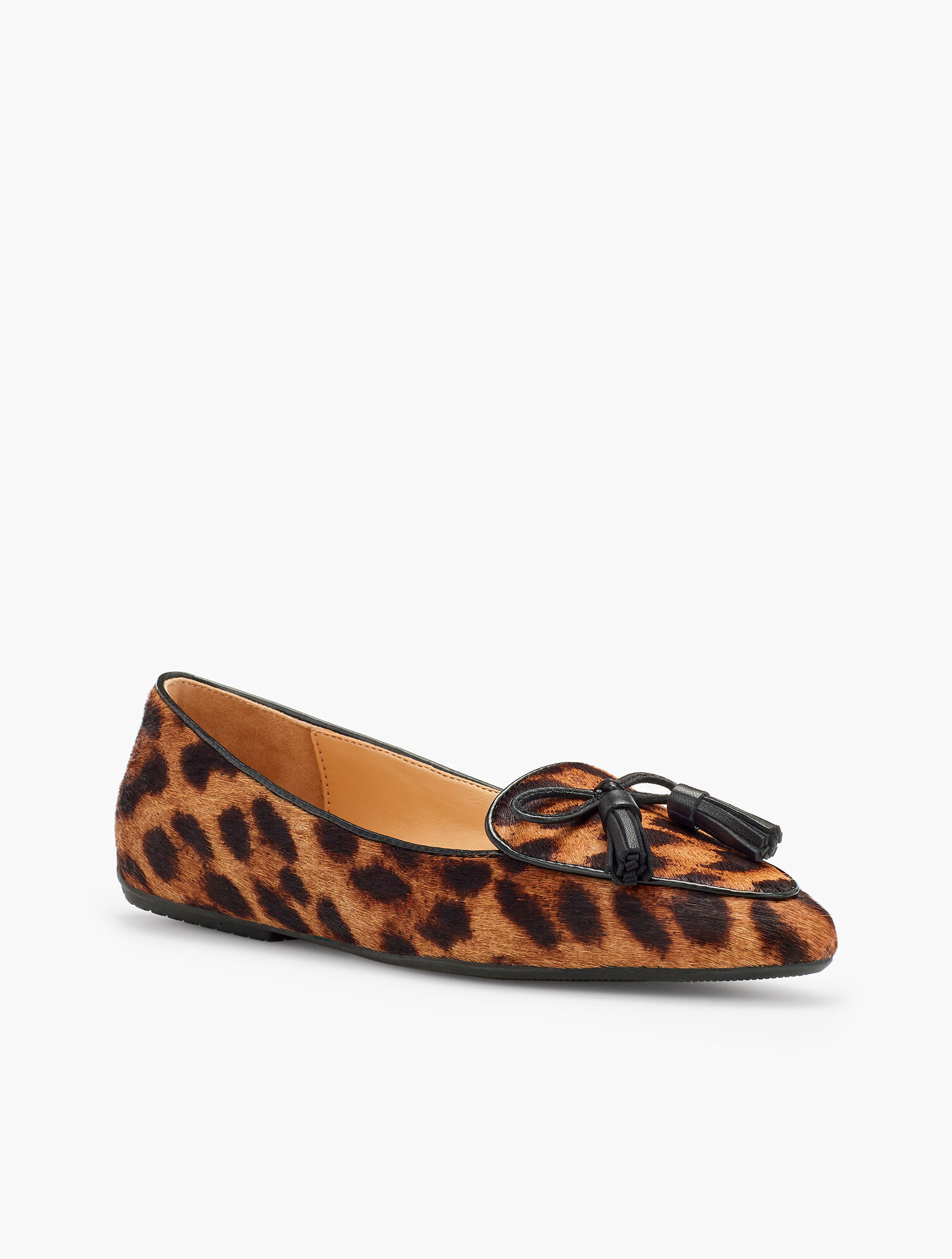 Francesca Tassel Tie Driving  Moccasins - Leopard Calf Hair