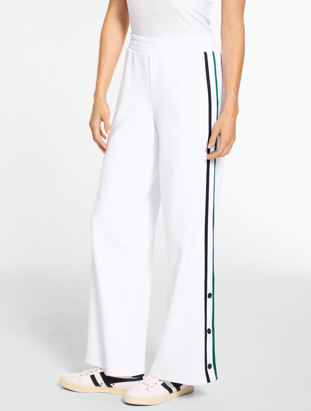 Piqu&eacute; Wide Leg Tennis Pants