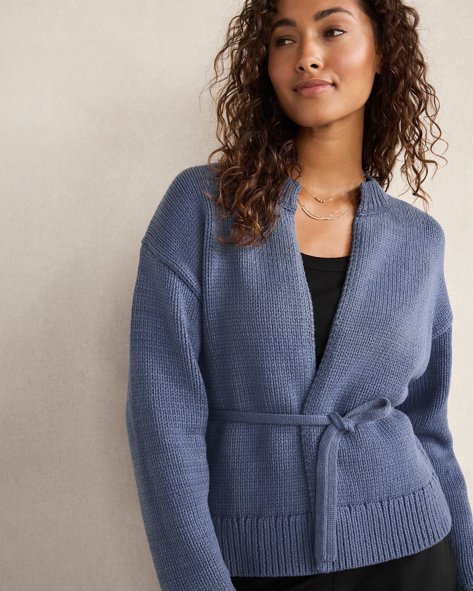 Chunky Cotton Blend Belted Cardigan | Haven Well Within