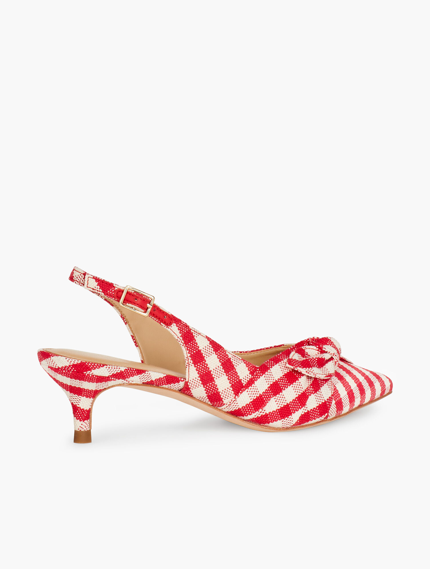 Sylvie Side Knot Slingbacks - Gingham