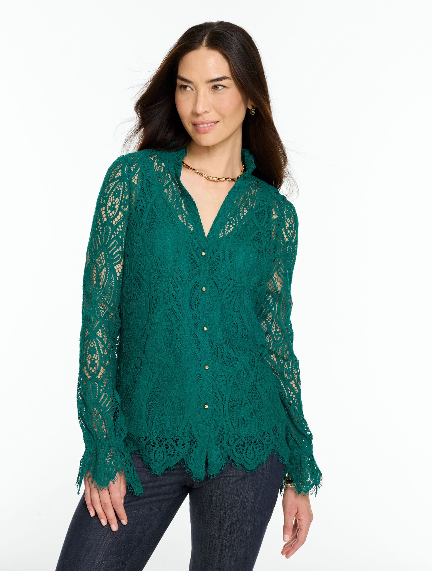 Martina Lace Ruffle Top