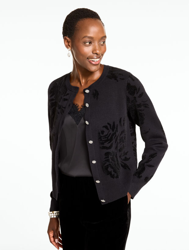 Decidedly Dressy Cardigan - Velvet Jacquard