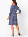 Knit Jersey Faux-Wrap Dress - Geo Print 