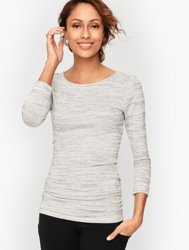 Ruched Back Keyhole Tee