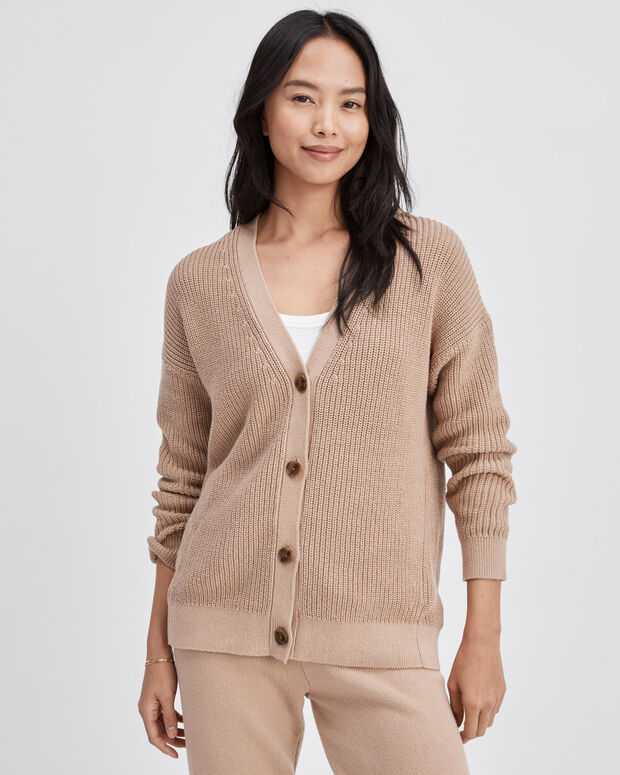 Cotton Shaker Flyaway Cardigan Brown Sugar main image 1