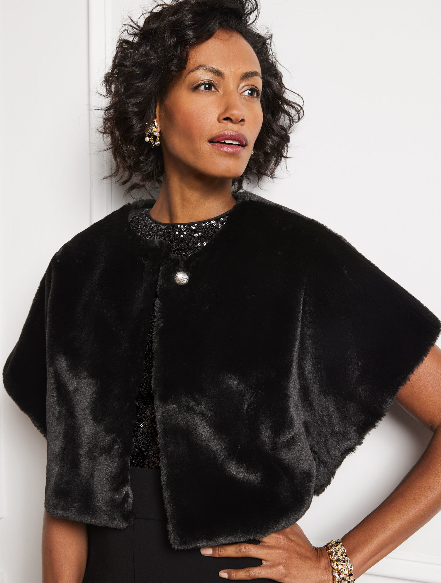 Faux Fur Capelet Talbots