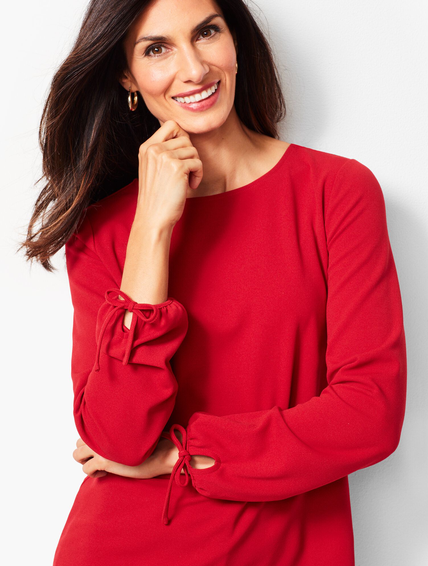 Refined Crepe Tie-Sleeve