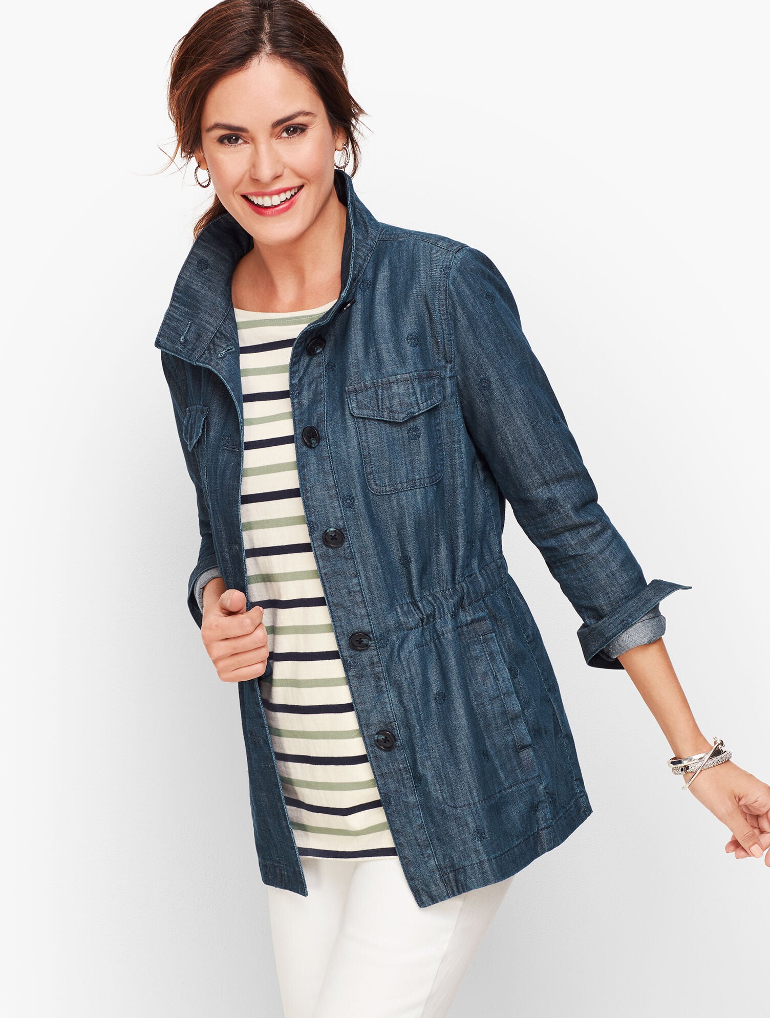 Safari Jacket - Embroidered Denim | Talbots