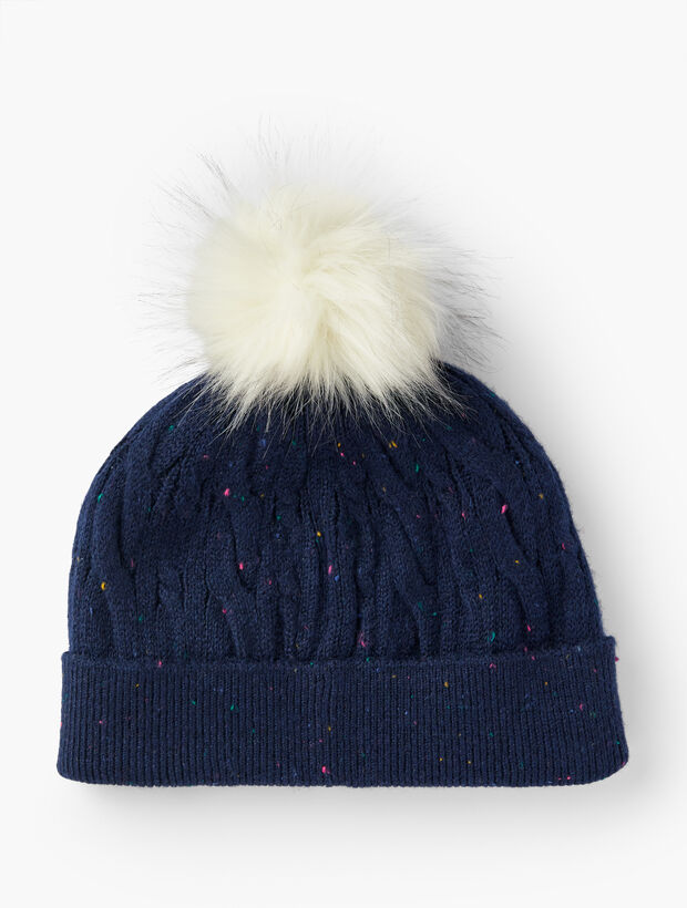 Tweed Cable Knit Beanie