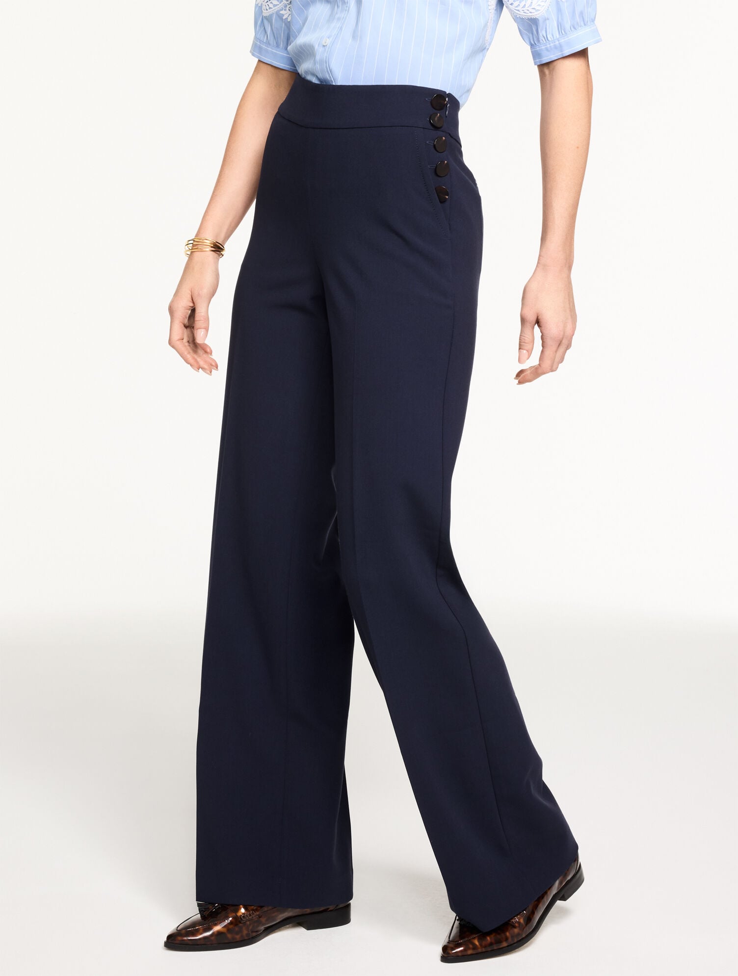 Talbots Greenwich Tailored Stretch Wide Leg Pants