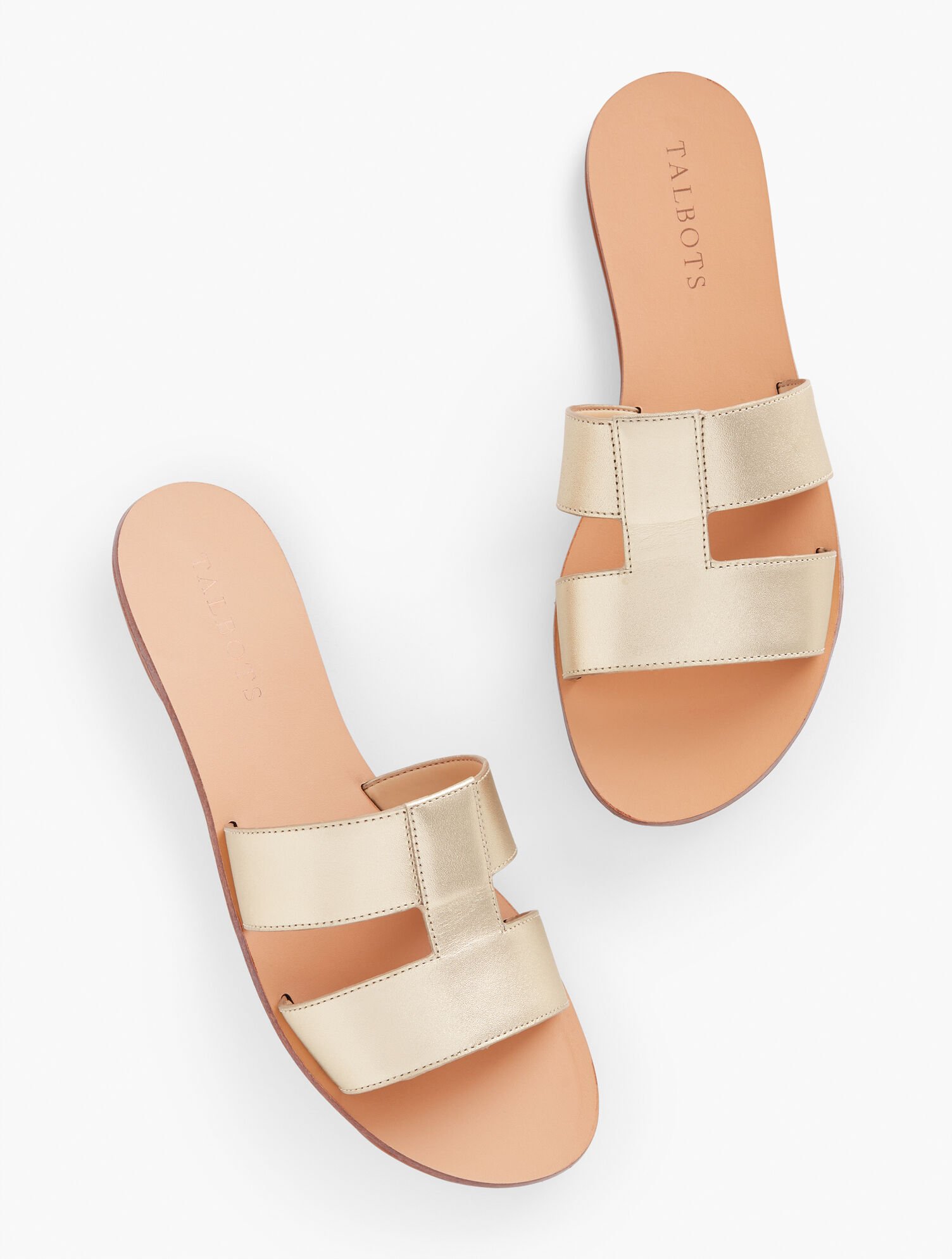 Hannah Metallic Vachetta Slides
