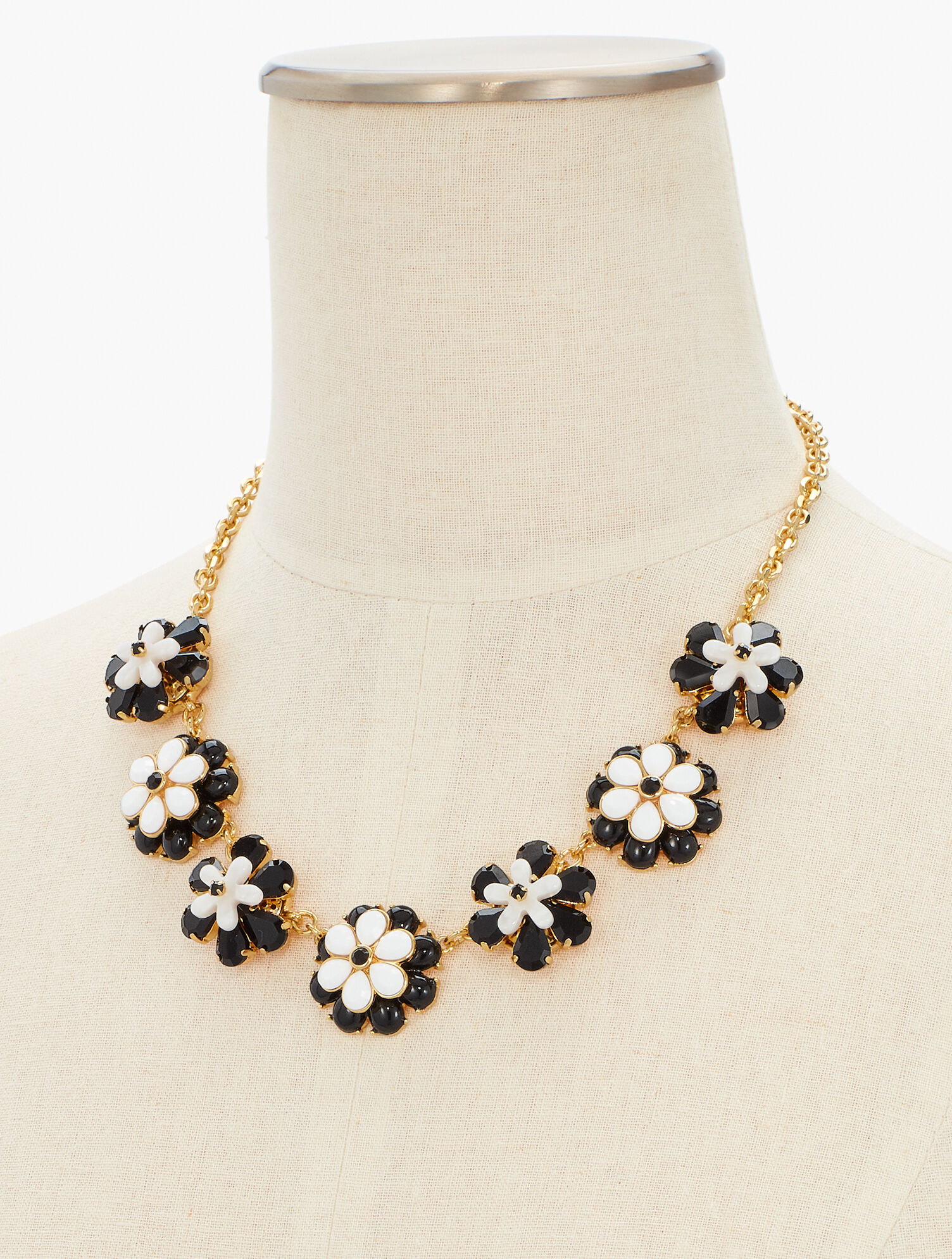 Black &amp; White Floral Necklace