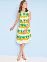 Fresh Pineapple Fit-and-Flare Dress