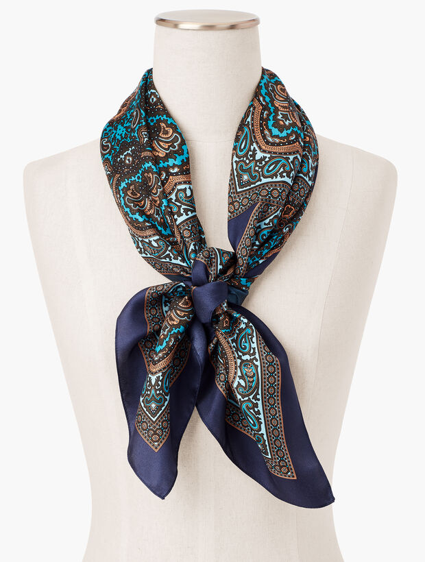 Silk Square Paisley Scarf