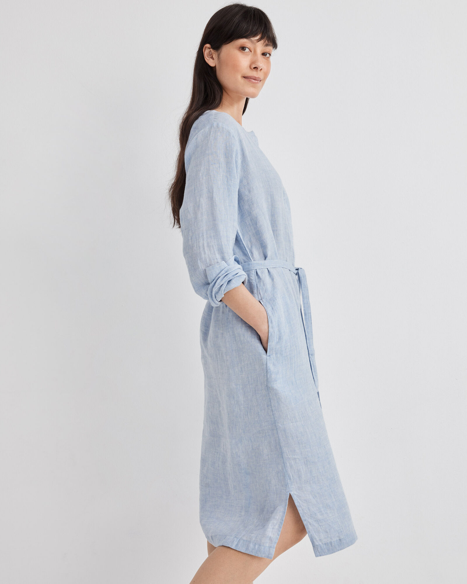cornflower blue shirt dress Zelie Shirt Dress in Cornflower Blue Floral main image 1