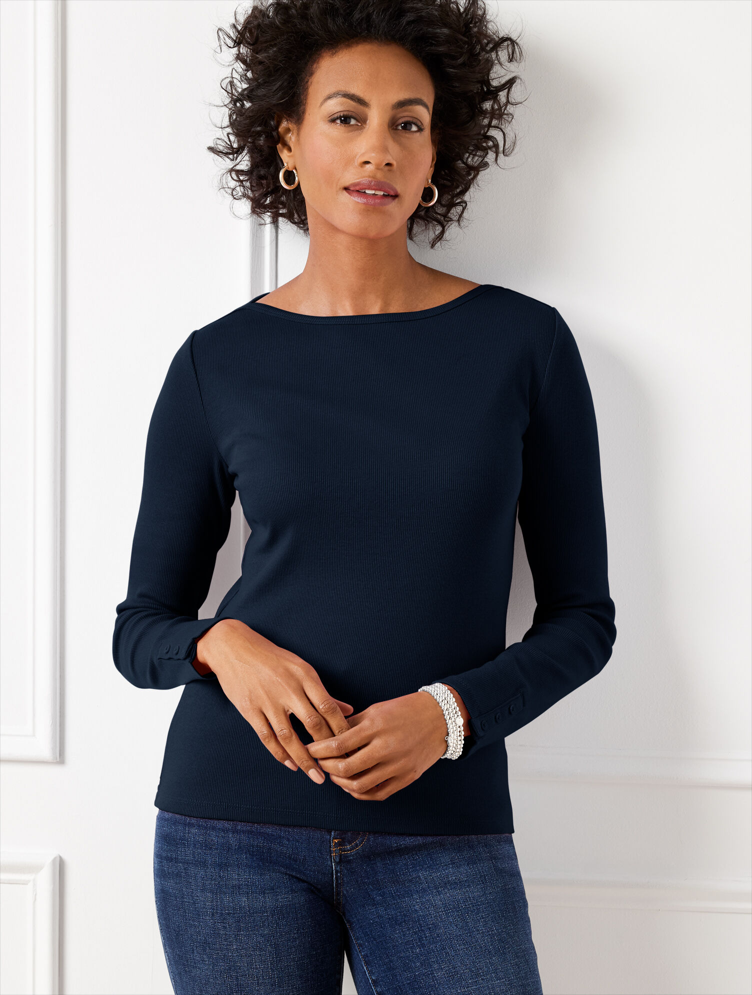 Button Cuff Bateau Neck - image 1