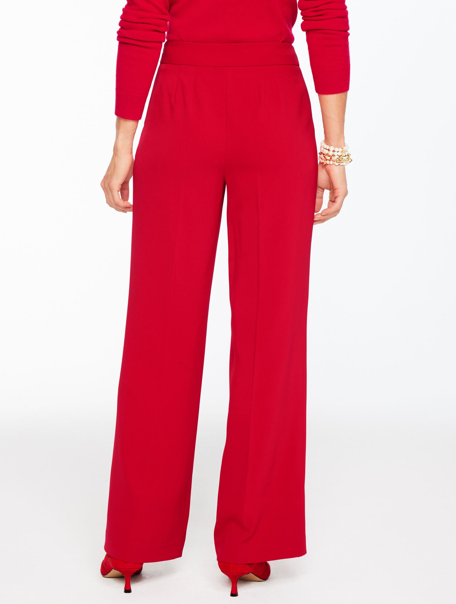 Wide Leg Stretch Crepe Pants