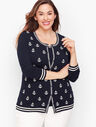 Charming Cardigan - Embroidered Anchors