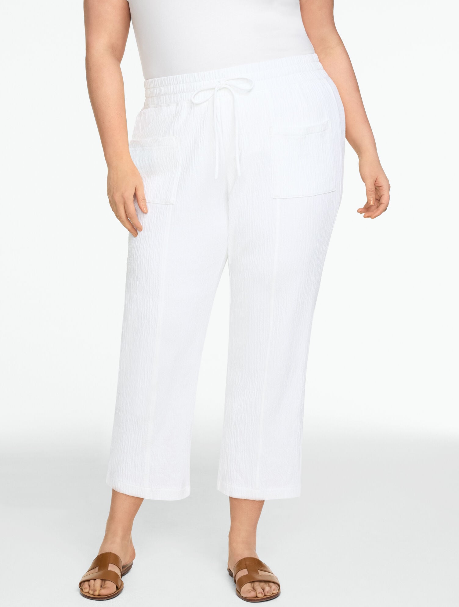 Crinkle Gauze Straight Leg Pants