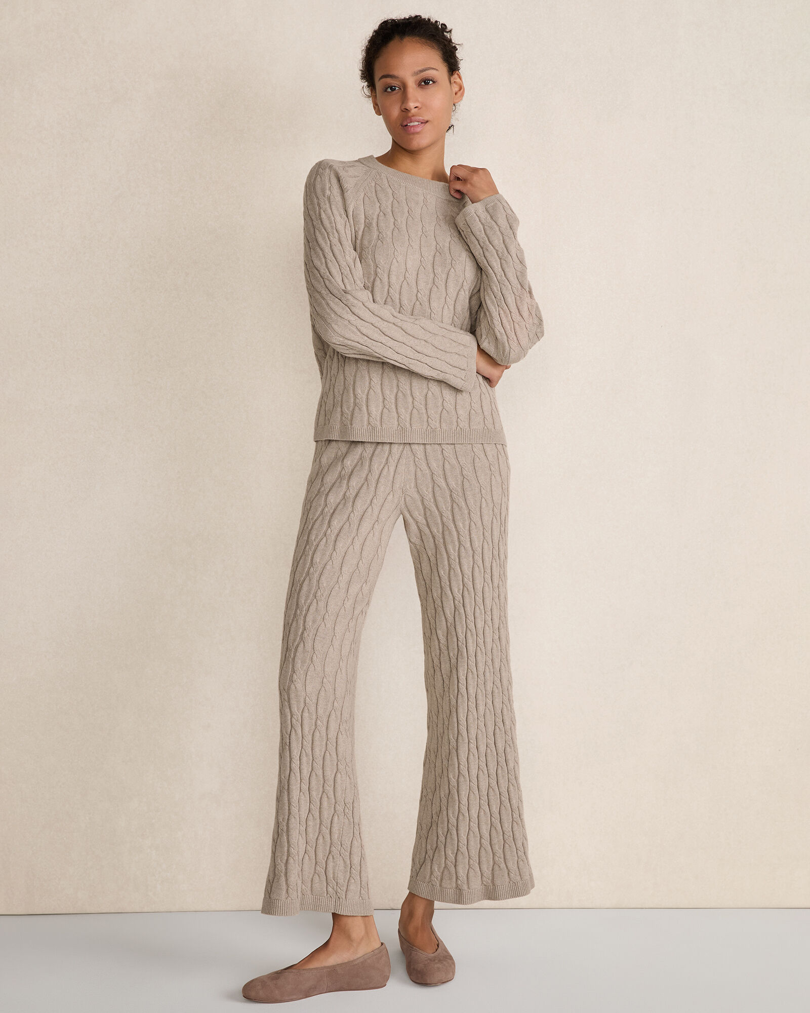 Wool & Cashmere Cable Knit Zipper Sweater