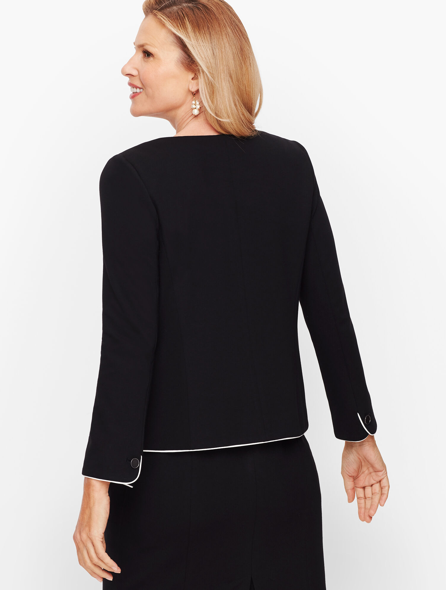 Italian Luxe Knit Tipped Jacket | Talbots