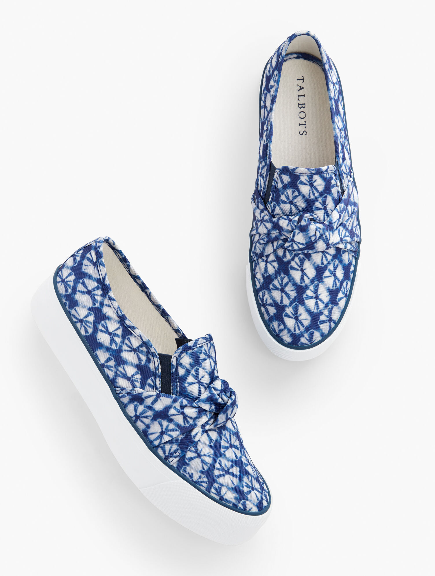 Jaden Knot Printed Canvas Platform Sneakers