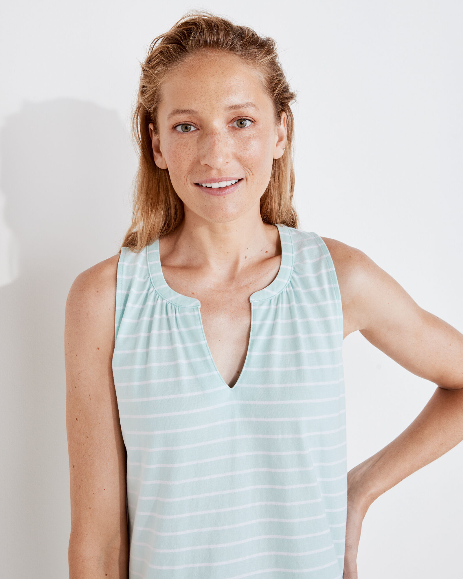 Organic Cotton Jersey Striped Sleep Top